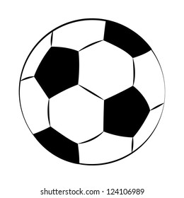 black outline vector football on white background.