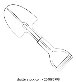 Black outline vector garden tool on white background.