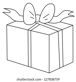 Black Outline Vector Gift Box On Stock Vector (Royalty Free) 127838759 ...