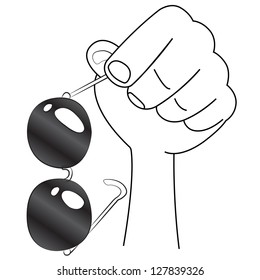 Black outline vector glasses on white background.