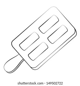 Black outline vector ice cream on white background.