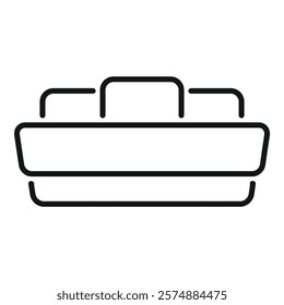 Black outline vector icon for a fire alarm flashing and sounding, representing an emergency system