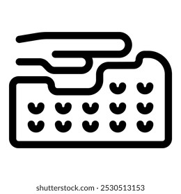Icono de Vector de contorno negro que representa una bandeja de siembra que se utiliza para cultivar plantas, perfecto para conceptos de agricultura y jardinería