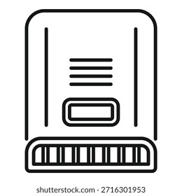 Schwarze Kontur, Vektorgrafik einer klassischen Diskette, die die Datenspeicherung symbolisiert
