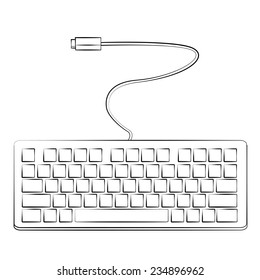 Black outline vector Keyboard on white background.