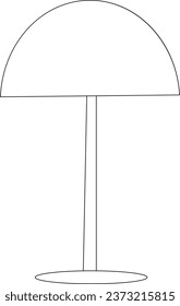Black outline vector lamp on white background.
