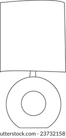 Black outline vector lamp on white background.
