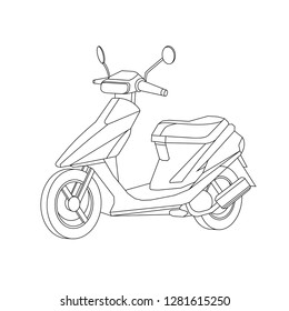 Black outline vector motorike illustration, Moto icon