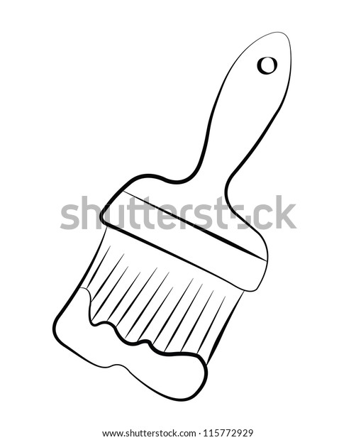 Black Outline Vector Paint Brush On Stock Vector Royalty Free