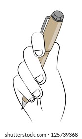 Black outline vector pen on white background.