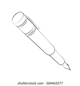 Black outline vector pen on white background.