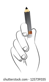 Black outline vector pencil on white background.