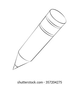 Black Outline Vector Pencil On White Stock Vector (Royalty Free ...