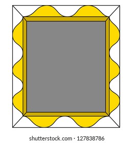 Black outline vector picture frame on white background.