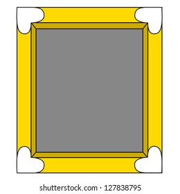 Black outline vector picture frame on white background.
