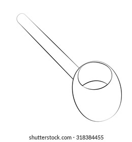 Black outline vector scoop on white background.