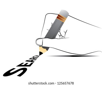 Black outline vector search on white background.