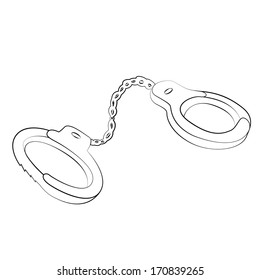 Black outline vector Shackles on white background.