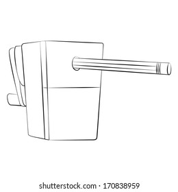 Black outline vector Sharpener on white background.