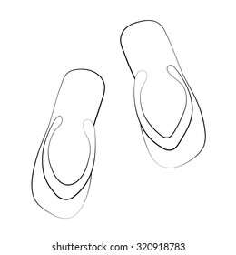 Black outline vector shoes on white background.