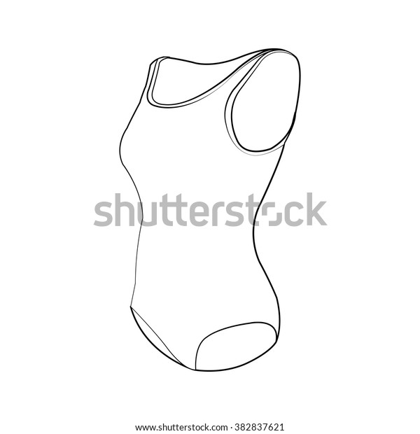 Black Outline Vector Swimwear On White Stock Vector (Royalty Free ...