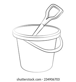 Black outline vector Tin on white background.