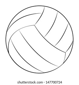 Black Outline Vector Volleyball On White Stock Vector (Royalty Free ...