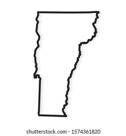 black outline of Vermont map- vector illustration