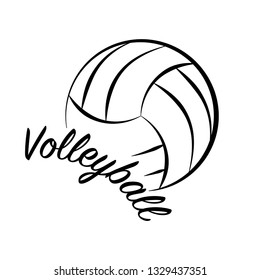 Black Outline Volleyball Sign Sample Text Stock Vector (Royalty Free ...