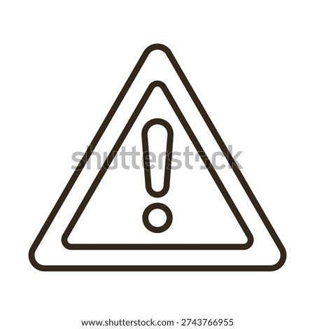 A black outline of a warning sign with an exclamation mark