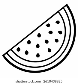 black outline of a watermelon