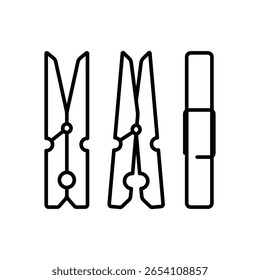 Black outlined clothes pin vector design