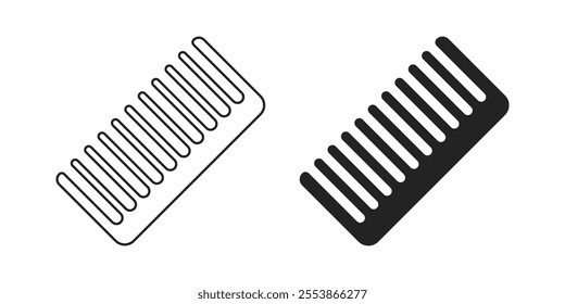 Black outlined and filled version illustration of hairdresser tool for salon. Vector icons in flat style