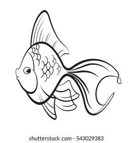 black outlined fish-vector drawing