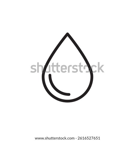 Black outlined isolated illustration of dripped droplet of water for UI sign. Vector icon in flat style