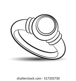 black outlined ring-vector drawing