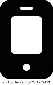 ícone de vetor de smartphone com contorno preto