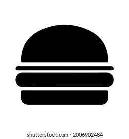 Black outlined symbol and logo of a hamburger, isolated on white background.