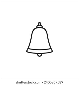 Black outlined white bell icon.