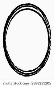 Marco ovalado negro aislado en blanco. Marco vectorial para la foto. Marco para texto, certificado, imágenes, diploma	