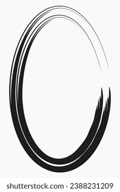 Black oval frame isolated on white. Vector frame for photo. Frame for text, certificate, pictures, diploma	