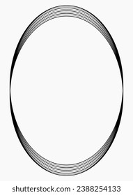 Black oval frame isolated on white. Vector frame for photo. Frame for text, certificate, pictures, diploma