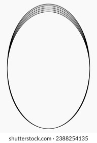 Black oval frame isolated on white. Vector frame for photo. Frame for text, certificate, pictures, diploma