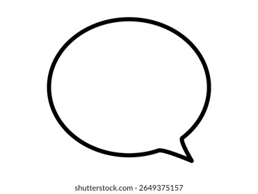 Black oval speech bubble icon on white background