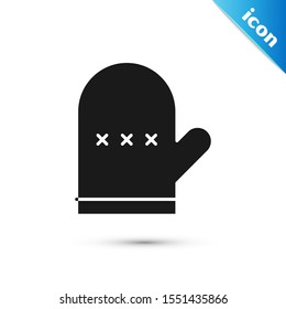 Black Oven glove icon isolated on white background. Kitchen potholder sign. Cooking glove.  Vector Illustration