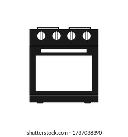 Black Oven icon isolated on white background. Stove gas oven sign