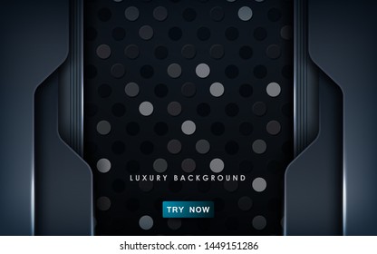 Black overlap background vector. Realistic overlap layer on pattern background. vector illustration.