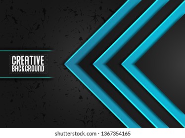 Black Overlap Modern Background with Turquoise Color