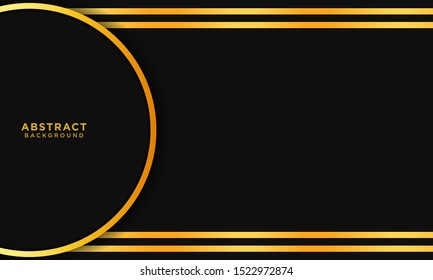 black overlapping background with glitter and circle wave, premium vector