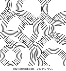 Black Overlapping Circular Modern Elegant Design Pattern 